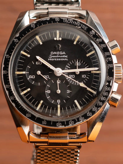 Omega Speedmaster Professional réf. 145.012 de 1967, cadran noir et index au tritium patinés