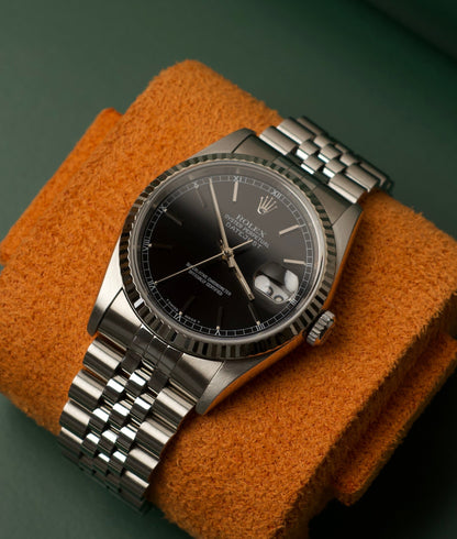 Rolex Datejust 16234 36mm Cadran Noir Chemin de Fer