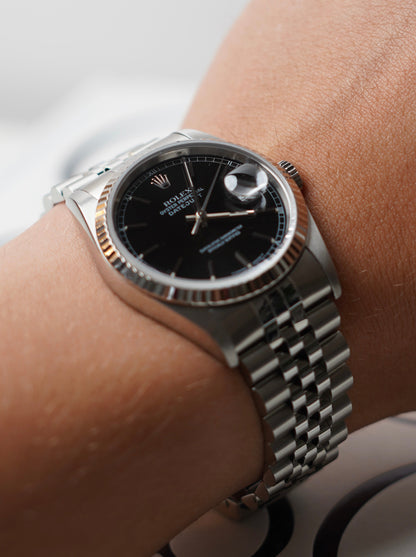 Rolex Datejust 16234 36mm Cadran Noir Chemin de Fer
