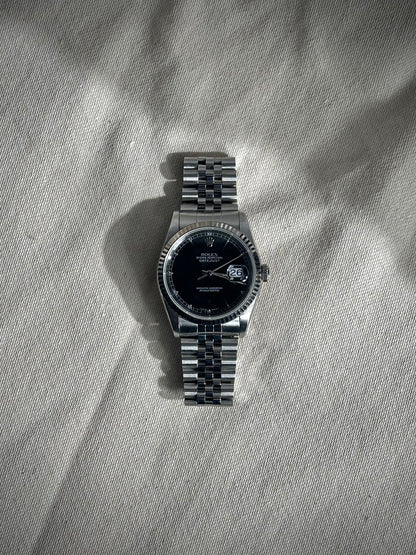 Rolex Datejust 16234 36mm Cadran Noir Chemin de Fer