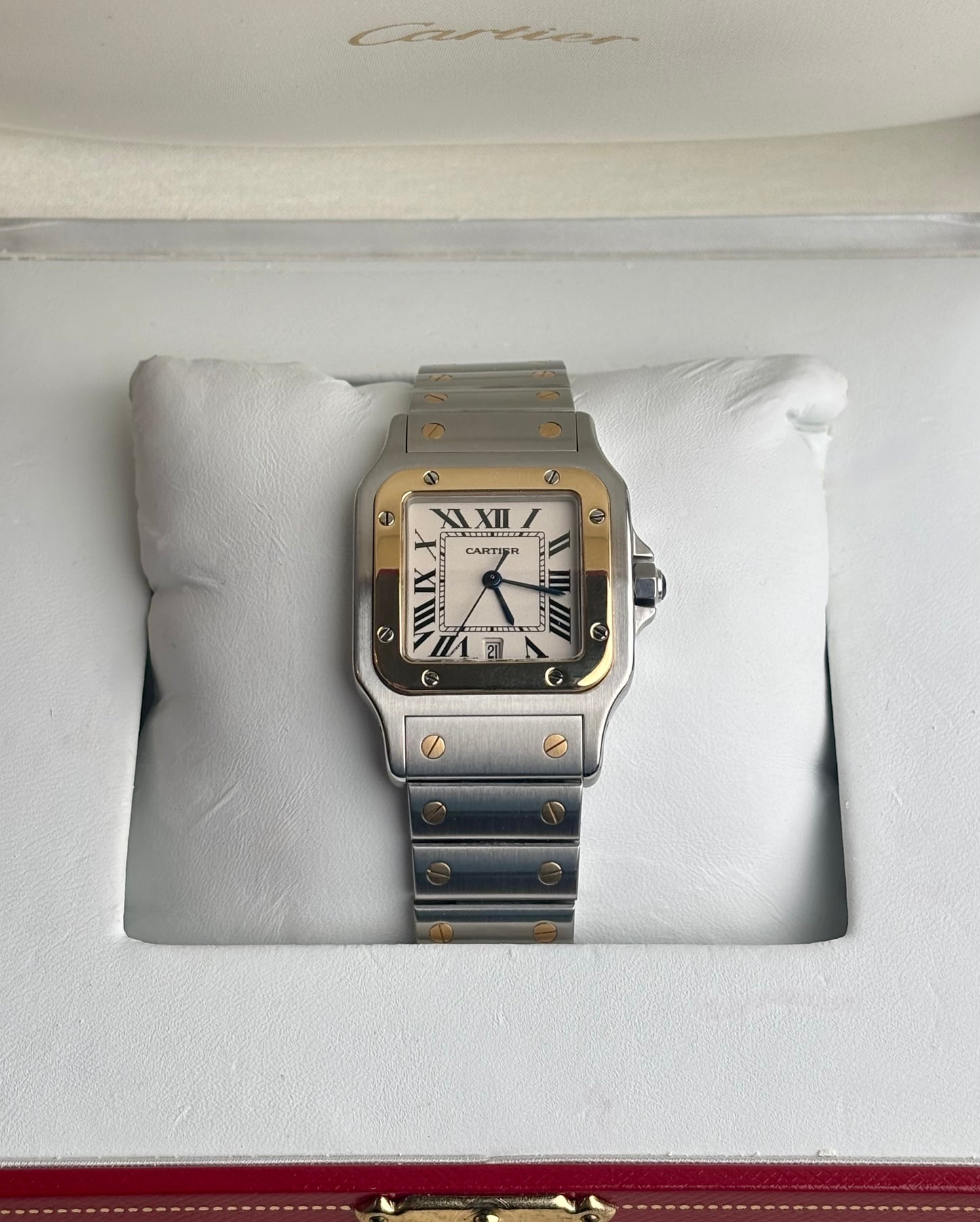 Cartier Santos Galbée Réf. 1566 Bi-Ton Automatique 2017 – Full Set Carte & Boîte